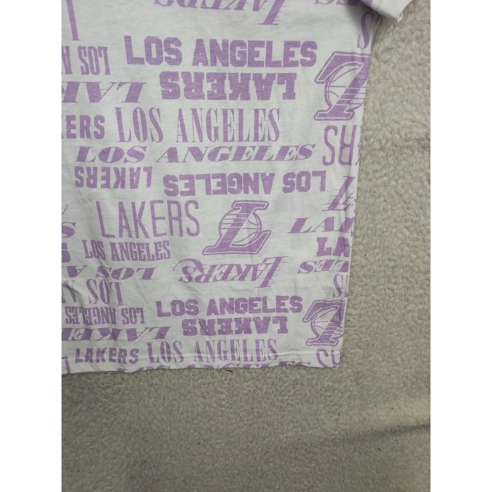 NBA Los Angeles Lakers Men Shirt XXL Purple CottonBlend Short Sleeve Regular Tee